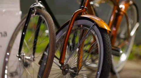 Two Bicycles Parked Next to Each Other Stock Footage 61438971