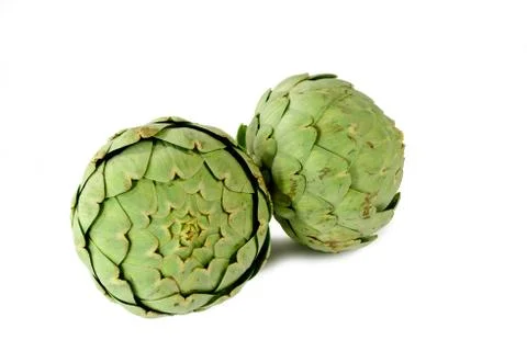 Two big artichokes Stock Photos