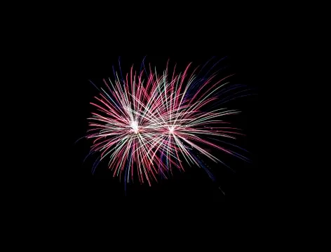 Two big fireworks explode Stock Photos