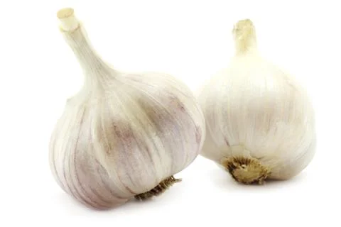 Two big garlics Stock Photos