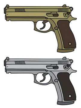 Two big handguns Stock Illustration