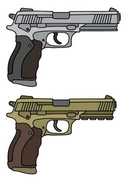 Two big handguns Stock Illustration