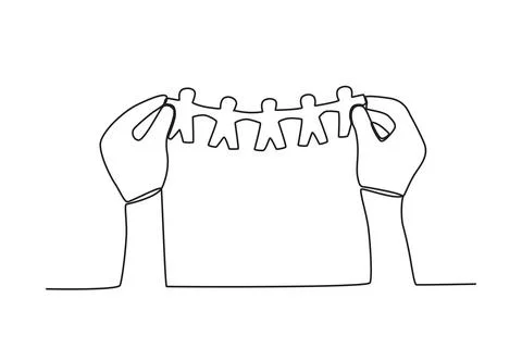 Two big hands hold the human population Stock Illustration