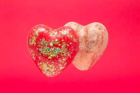 Two big hearts. Stock Photos