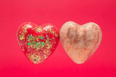 Two big hearts. Stock Photos