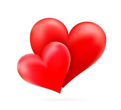 Two big hearts on white background. Valentines Day vector illustration Illustrazione stock