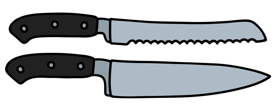 Two big kitchen knives Stock Illustration