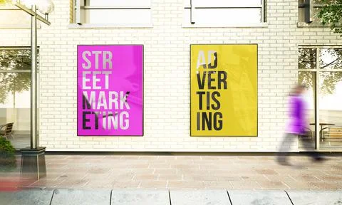 Two big poster on a wall Stock Illustration