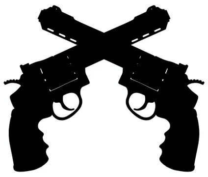 Two big revolvers Stock Illustration