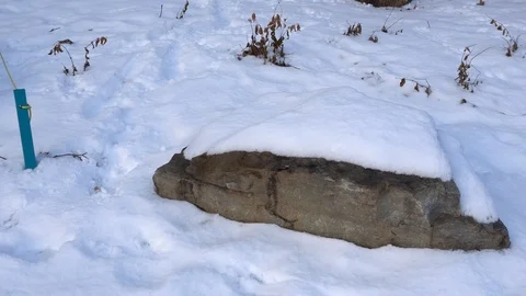 Two Big Rocks Under the Snow Vídeos de archivo 127568754