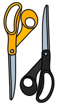 Two big scissors Stock Illustration