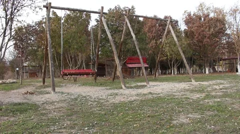 Two big swings swaying Stock Footage 44216100