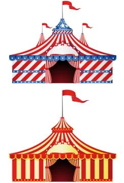 Two big top circus in different styles Stock-Illustration