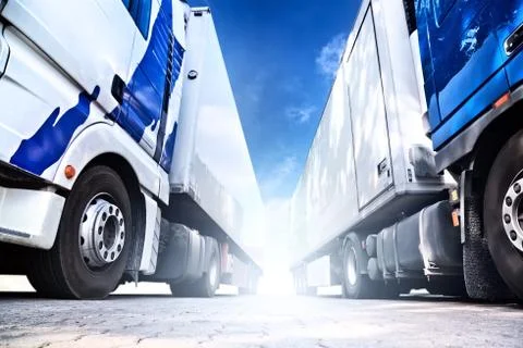 Two big trucks Stock Photos
