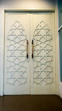 Two big white door Stock Photos