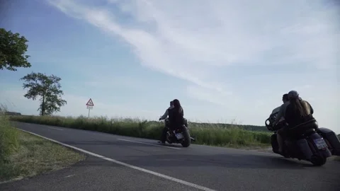 Two bikers with passengers Video stock 156234616