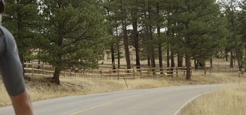 Two Bikers Riding Down Road In Slow Motion 스톡 동영상 105903336