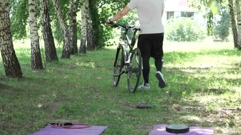 Two with bikes Stock Footage 56606824