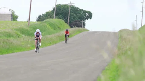 Two Bikes on Hill Stock-Footage 25873015