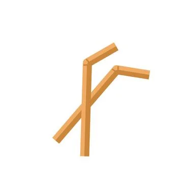 Two biodegradable drinking straws crossing each other Stock Illustration