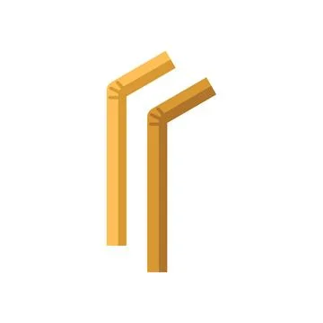 Two biodegradable drinking straws reducing plastic waste Stock Illustration