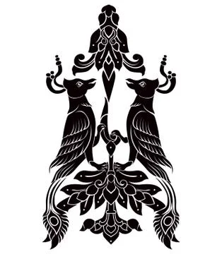 Two bird tattoo Stock Illustration