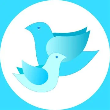 Two birds in a circle Stock Illustration