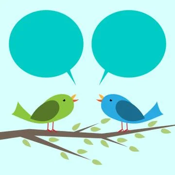 Two birds communicating Stock Illustration