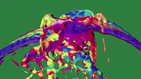 Two birds flying in the sky on are air splash of paint colorful splashs an 動画素材 337029579