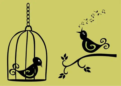 Two birds Stock Illustration