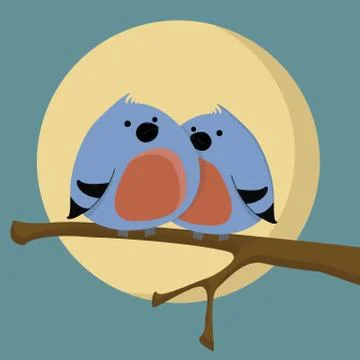 Two birds Stock Illustration