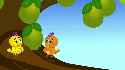 Two birds perched on a tree branch, indulging in some fruit Stock Footage 303633936