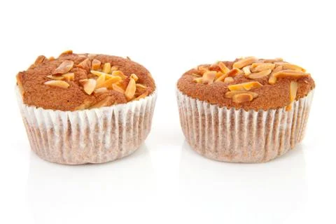Two biscuit cupcakes with nuts Foto stock