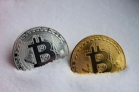 Two bitcoins Stock Photos