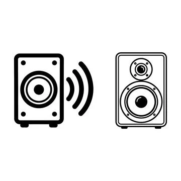 Two black and white audio speaker icons Stock Illustration