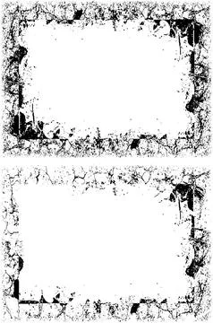 Two black and white frames with a black and white design, Illustrazione stock