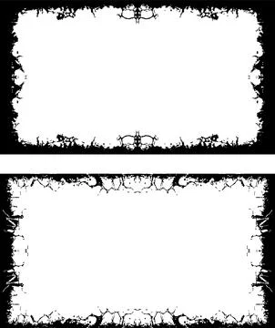 Two black and white frames with a black and white design, Stockillustratie