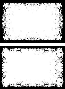 Two black and white frames with a crack pattern 스톡 일러스트