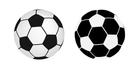 Two black and white soccer balls with classic design Иллюстрация