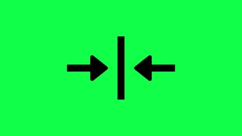 Two Black arrows pointing inward toward a center line Stock Footage 330432433