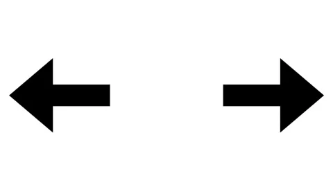 Two black arrows pointing left and right opposing horizontal icon Vidéo 347039984