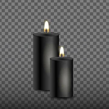 Two black candles in transparent background Stock Illustration