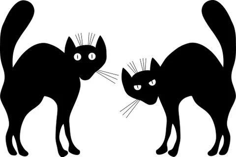 Two black cats. Stock Illustration