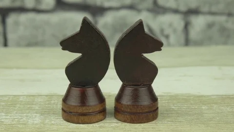 Two black chess knight Stock Footage 78223219