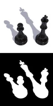 Two black chess pieces king and pawn Stock Illustration