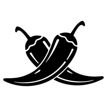 Two black chili peppers vector illustration on white background Stock Illustration