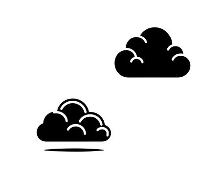 Two black cloud icons on a white background Vector, illustration Stock Illustration