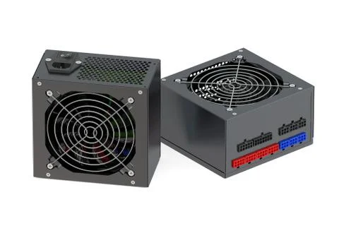 Two black computer Power Supply Units イラスト素材