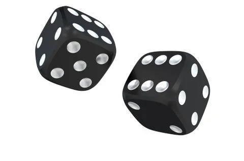 Two black dice Stock Illustration