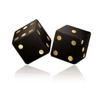 Two black dices Stock Illustration